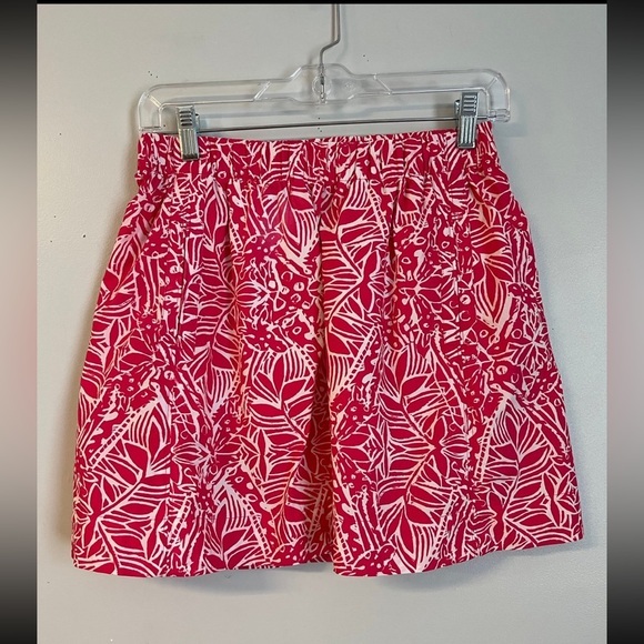 Pants - Lilly Pulitzer | Vibrant Pink Leaf Print Skirt Size XS